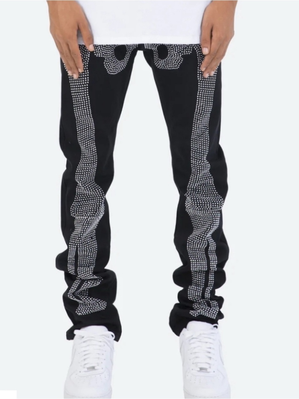 MNML Skeleton Studded Black Denim Jeans Men’s size 40*